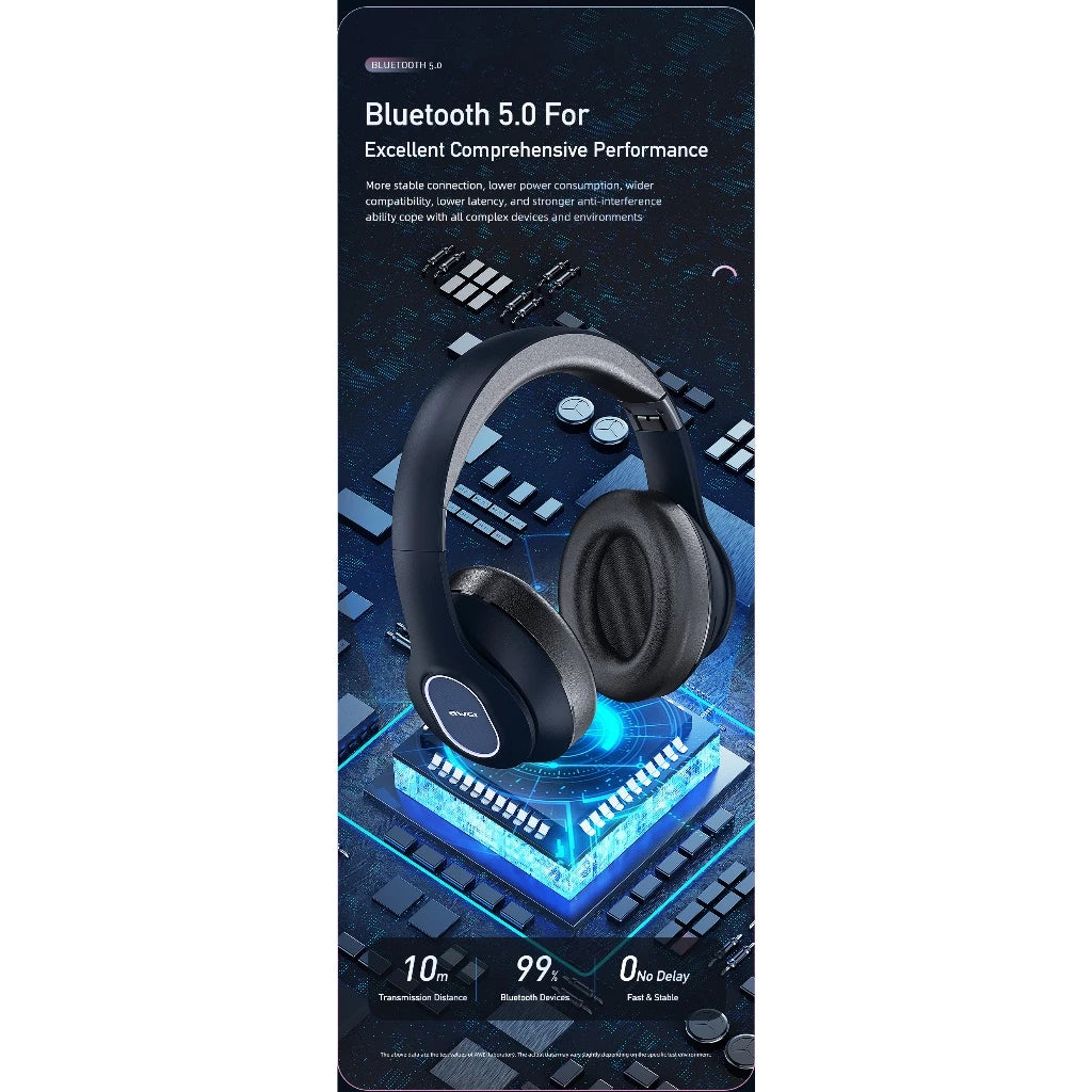 Awei A100BL Wireless Bluetooth Gaming Headset