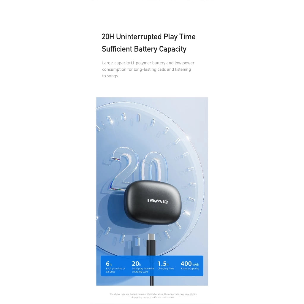 Awei T67 Air Conduction Bluetooth 5.3 Earbuds with Mic